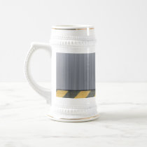 Brushed Metal Hazard Construction Layout Mugs