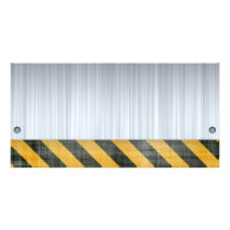 Brushed Metal Hazard Construction Layout Personalized Photo Card