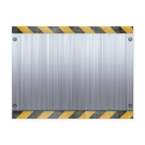 Brushed Metal Hazard Construction Layout Postcards