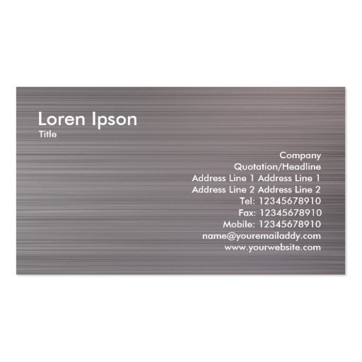 Brushed Metal II Business Card Templates (front side)