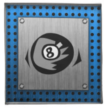 Brushed Metal look; Blue 8 ball