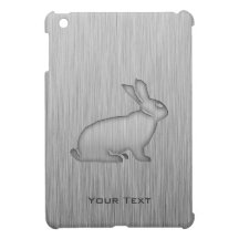 Brushed Metal look Bunny iPad Mini Cover