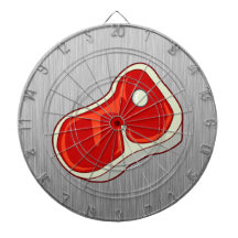 Brushed Metal-look Butcher Steak Dart Board