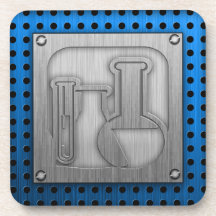 Brushed Metal-look Chemistry Beverage Coasters