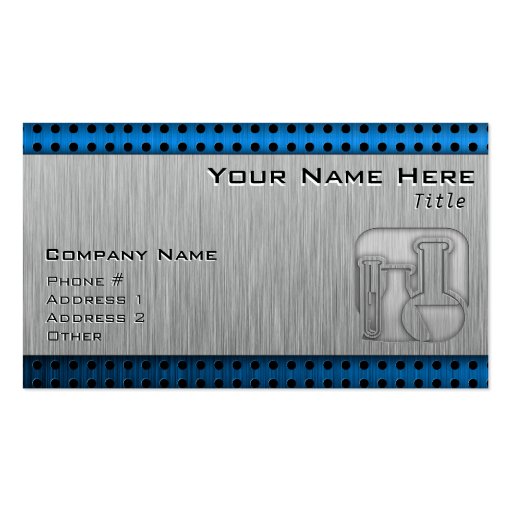 Brushed Metal-look Chemistry Business Card (front side)