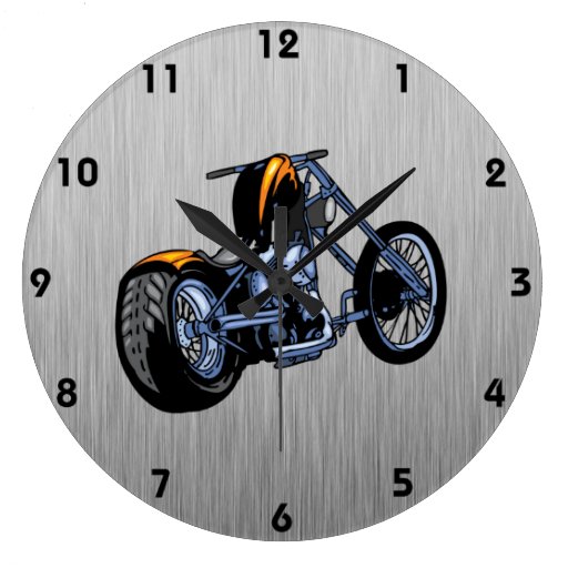 Brushed Metallook Chopper Wall Clock