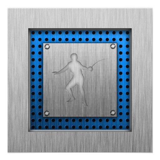 Brushed Metal-look Fencing Personalized Invitation