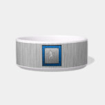 Brushed Metal-look Fencing Pet Food Bowl