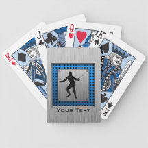 Brushed metal look Fencing Silhouette Card Decks