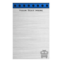 Brushed Metal-look Fire Truck Stationery