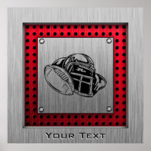 Brushed metal look Football Posters