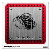 Brushed metal look Football Wall Decals