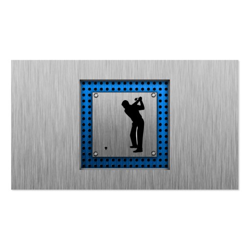 Brushed metal look Golf Business Cards (back side)