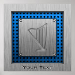 Brushed Metal-look Harp Poster