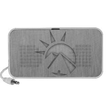 Brushed metal-look Hieroglyphics Laptop Speaker