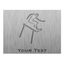 Brushed Metal-look Hurdler Postcards