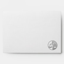 Brushed Metal-look Justice Scales Envelopes