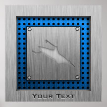 Brushed Metal-look Kayaking Print