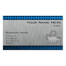 Brushed Metal-look Movie Camera Business Card