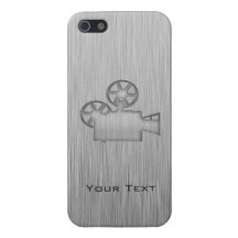 Brushed Metal-look Movie Camera Cover For iPhone 5