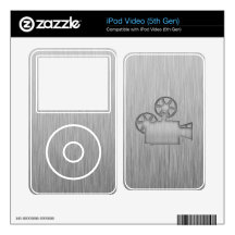 Brushed Metal-look Movie Camera iPod Video Skin