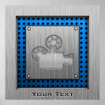Brushed Metal-look Movie Camera Print