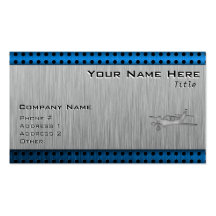 Brushed Metal-look Plane Business Cards