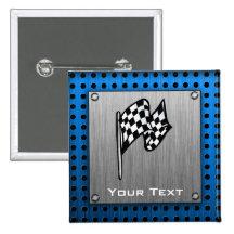 Brushed metal look Racing Flag Buttons