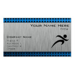Brushed Metal look Running Business Cards