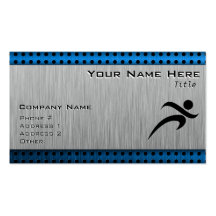 Brushed Metal look Running Business Cards
