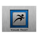 Brushed Metal look Running Post Card