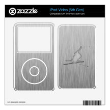 Brushed Metal-look Snow Skiing Decal For iPod Video