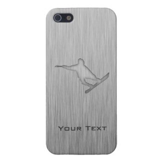 Brushed Metal-look Snowboarding iPhone 5 Cover