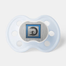 Brushed Metal look Surfing Baby Pacifiers