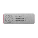 Brushed Metal-look Volleyball Custom Return Address Label