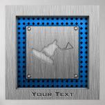 Brushed Metal-look Wakeboarder Posters