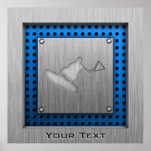 Brushed Metal-look Wakeboarder Posters