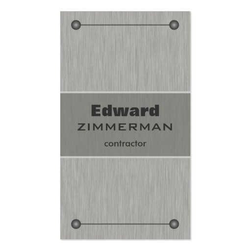 Brushed Metal: Silver Textured Business Card (front side)