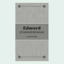Brushed Metal: Silver Textured Business Card business cards