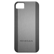 Brushed Metal Two Shades with Custom Text iPhone 5 Case