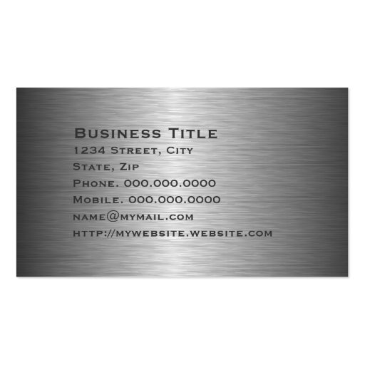 Brushed Silver Corporate  Business Card (back side)