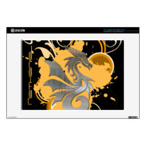 Brushed Silver Graphic Dragon Tattoo Laptop Skin