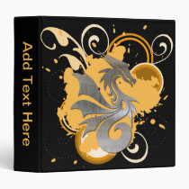 Brushed Silver Graphic Dragon Tattoo Planner 3 Ring Binders