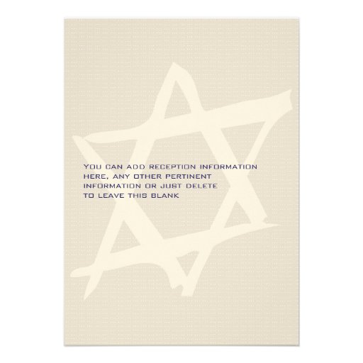 Brushed Star of David Bar Mitzvah Invitation