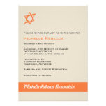 Brushed Star of David Bat Mitzvah Invitation