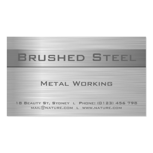 Brushed Steel Business card (front side)