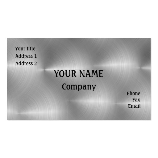 Brushed steel business card templates (front side)