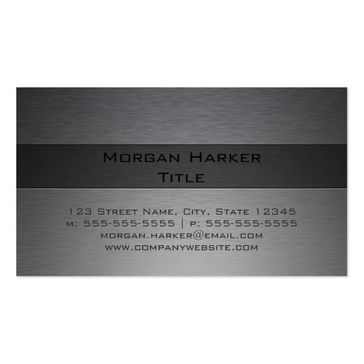 Brushed Steel Two Shades Business Cards (front side)