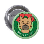 Brussels Griffon Christmas Pinback Buttons