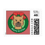 Brussels Griffon Christmas postage
